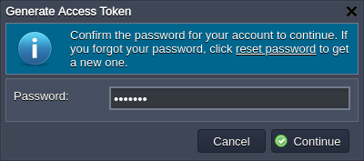 password confirmation