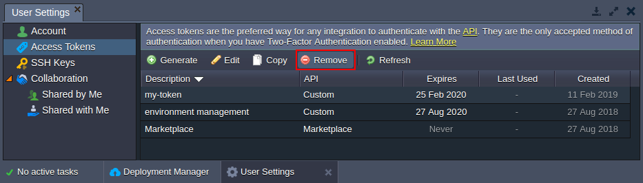 remove access token