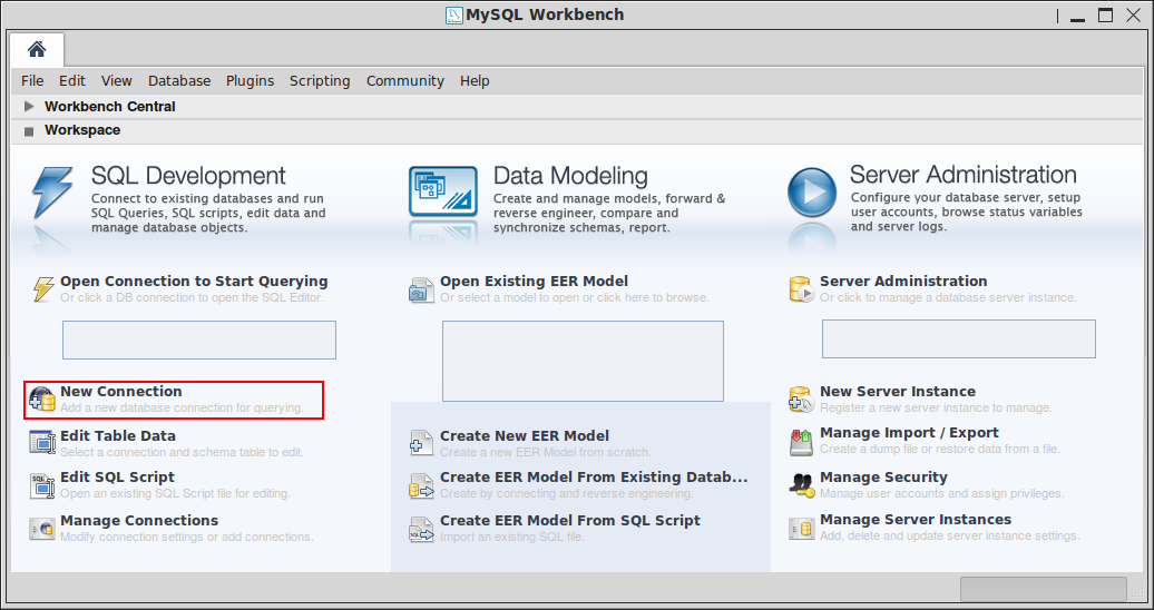 mysql workbench connection