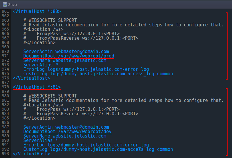 apache virtualhost configurations