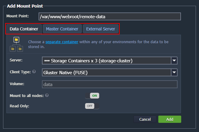 configure mount point