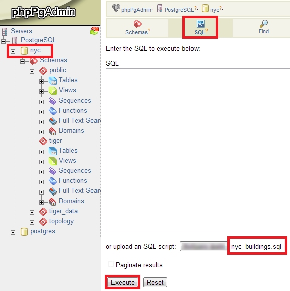 postgis extension to postgresql for geoserver hosting execute sql query