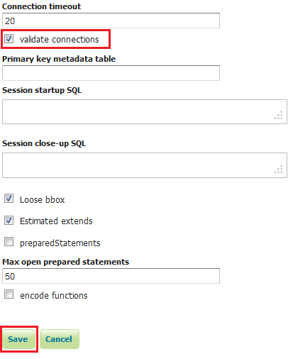 postgis extension to postgresql for geoserver hosting validate connections