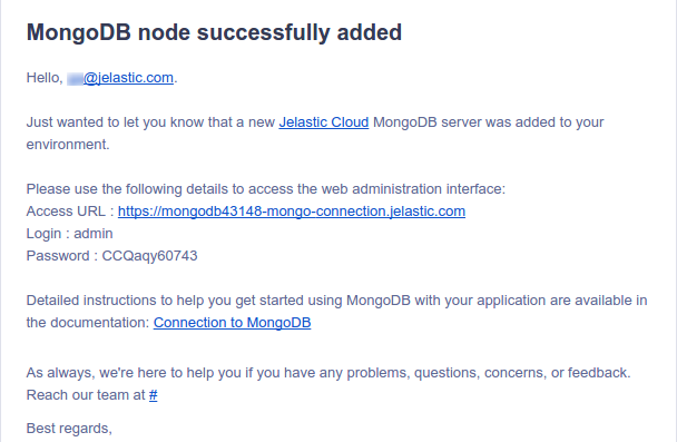 email mongo credentials