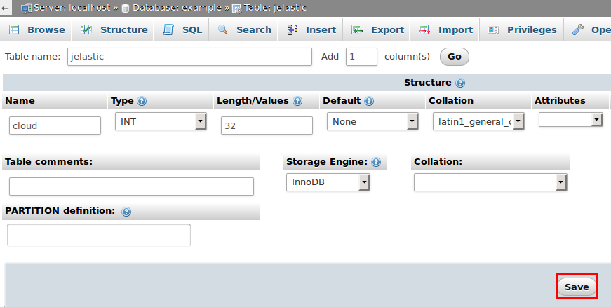 set column properties