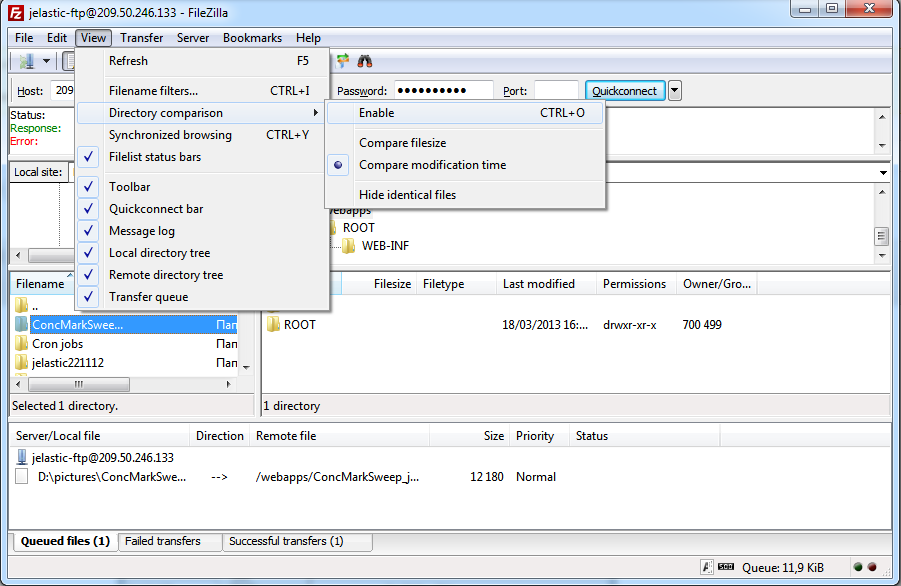 FTP directory comparison