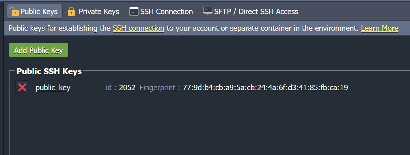 ssh add key public key list