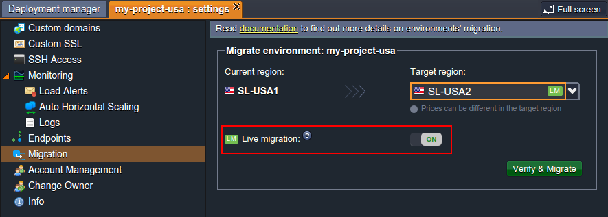 live migration switcher