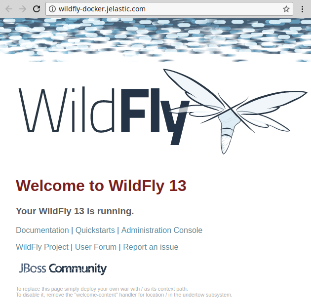 halaman rumah WildFly kustom