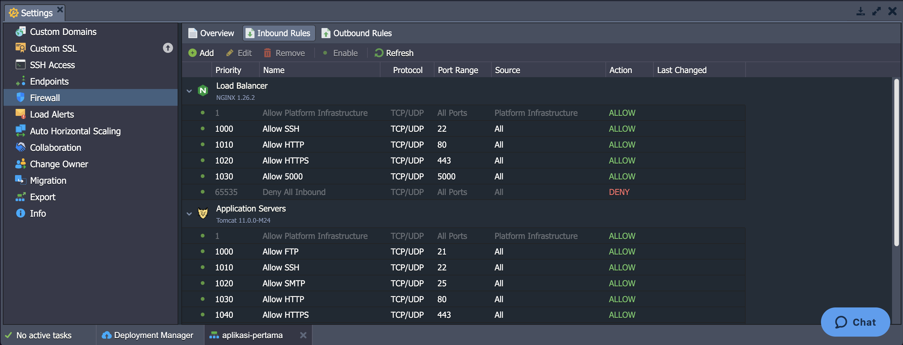 firewall settings