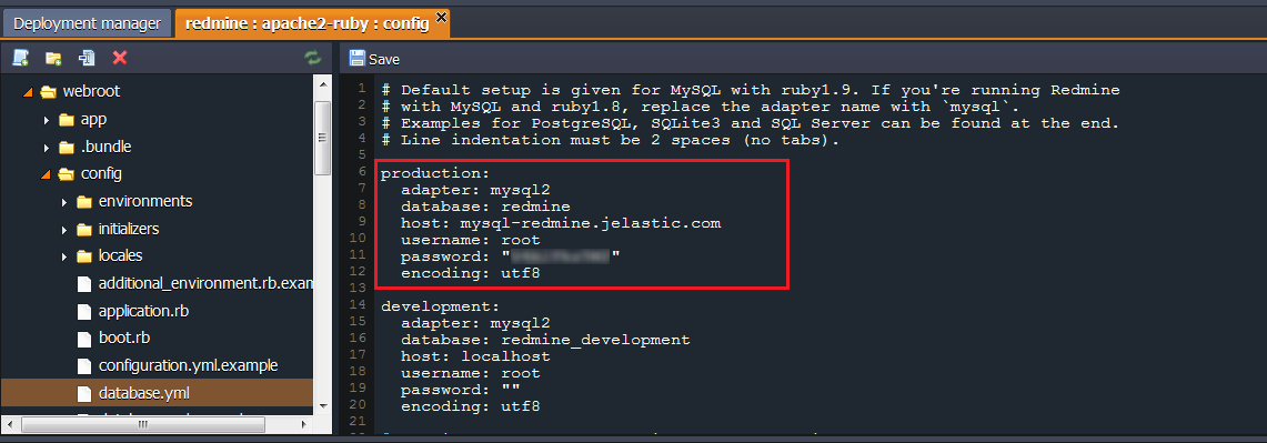 configure MySQL connection